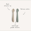 Mushie Łyżeczki Silikonowe do Nauki Samodzielnego Jedzenia 2-Pack Blush / Shifting Sand