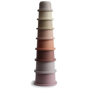 Mushie Piramidka Sensoryczna z Kubeczków - Stacking Cups Petal