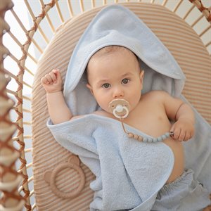 Mushie Ręcznik z kapturem 100% bawełna organiczna Gray