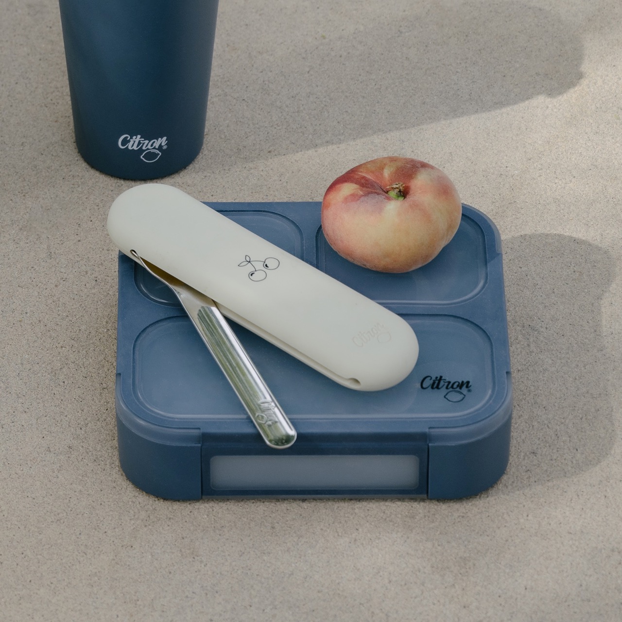 Citron Lunchbox ze Sztućcami - Dark Blue