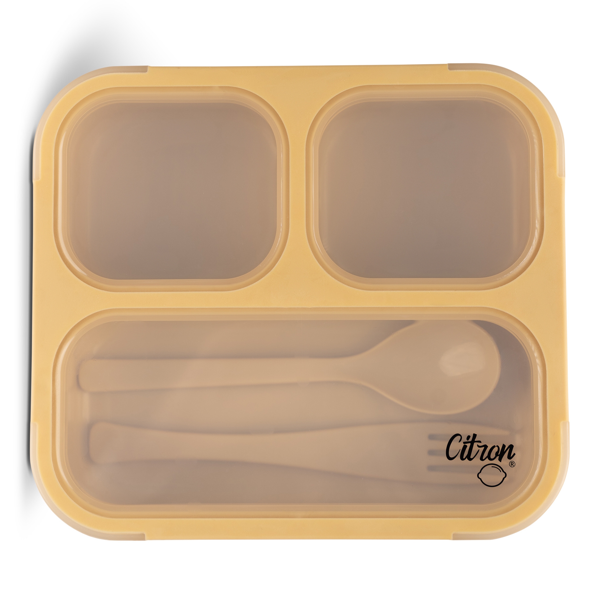 Citron Lunchbox ze Sztućcami - Yellow