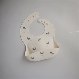 Mushie Śliniak Silikonowy Whales