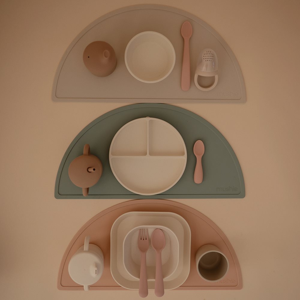 Mushie Łyżeczki Startowe dla Malucha – 2-pack Blush/Shifiting Sand