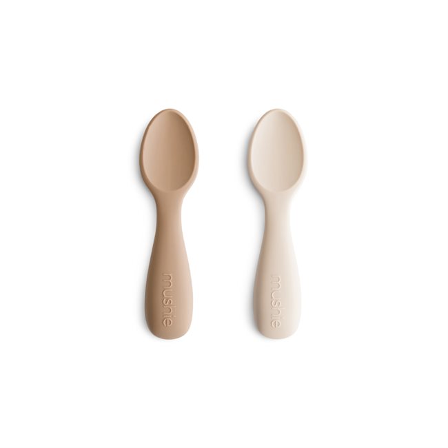 Mushie Łyżeczki Startowe dla Malucha – 2-pack Natural/Shifting Sand