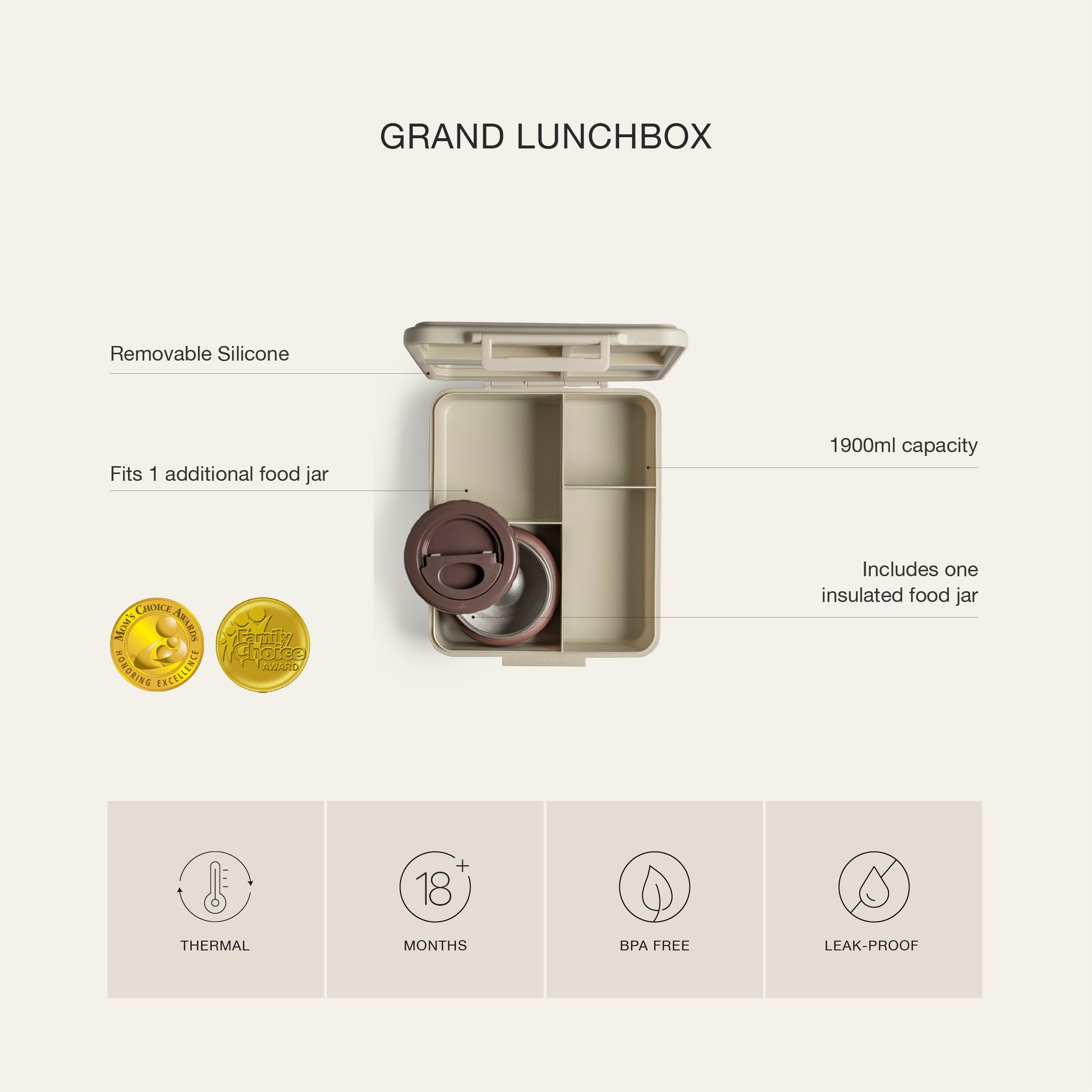 Citron Grand Lunch Box z Termosem - Tiger