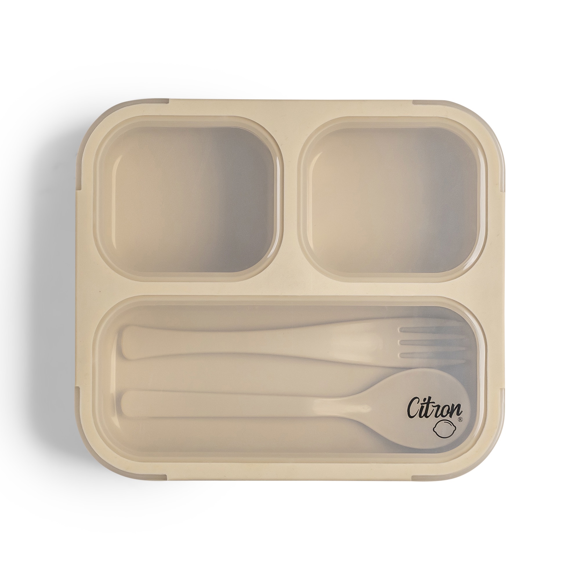 Citron Lunchbox ze Sztućcami - Beige