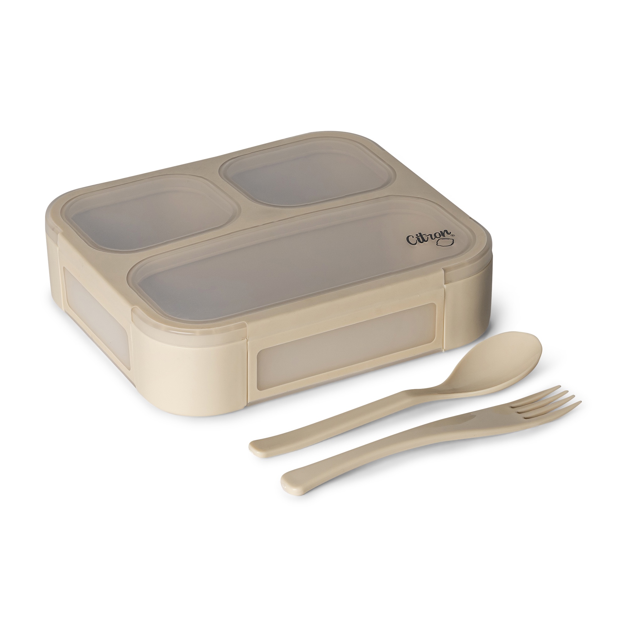 Citron Lunchbox ze Sztućcami - Beige