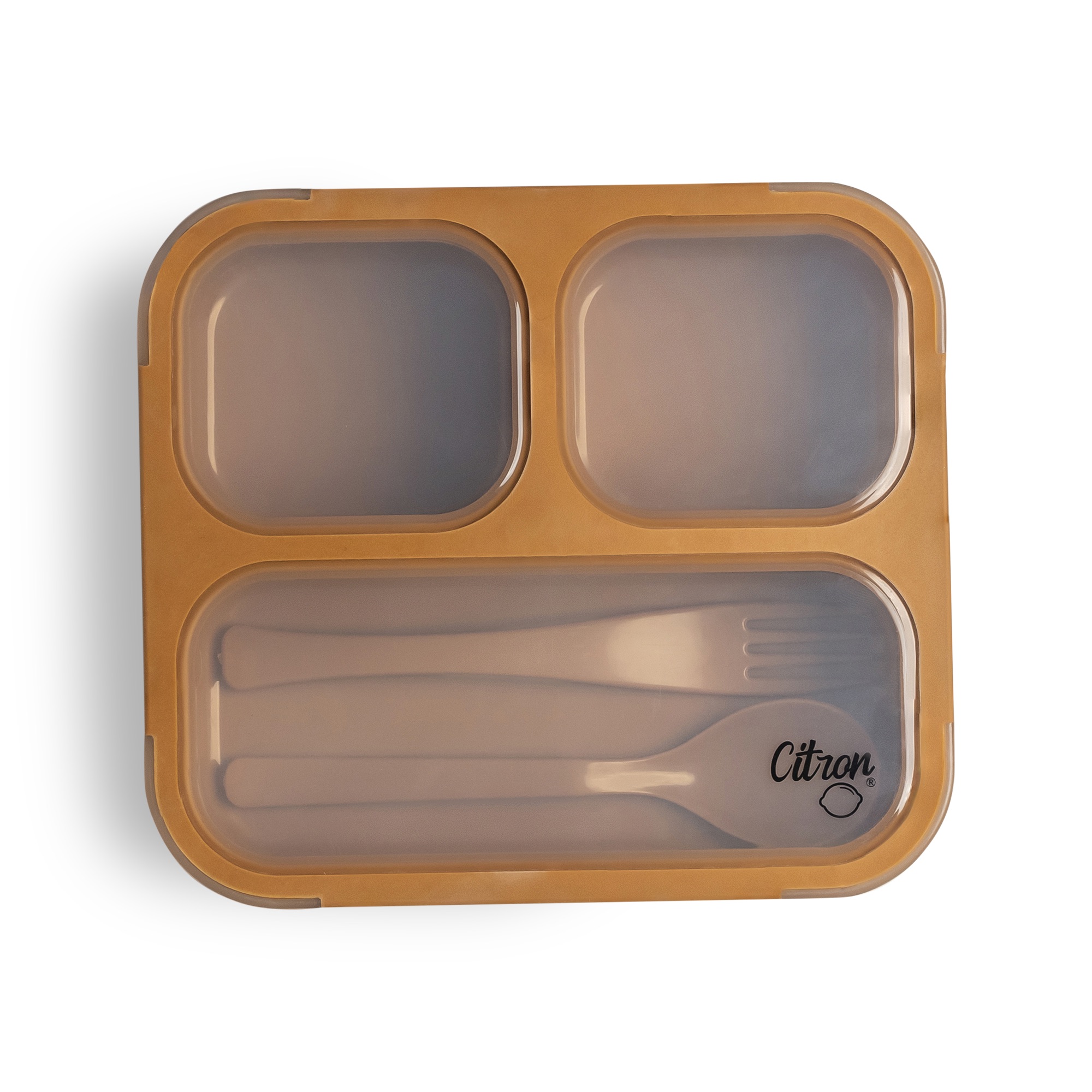 Citron Lunchbox ze Sztućcami - Caramel