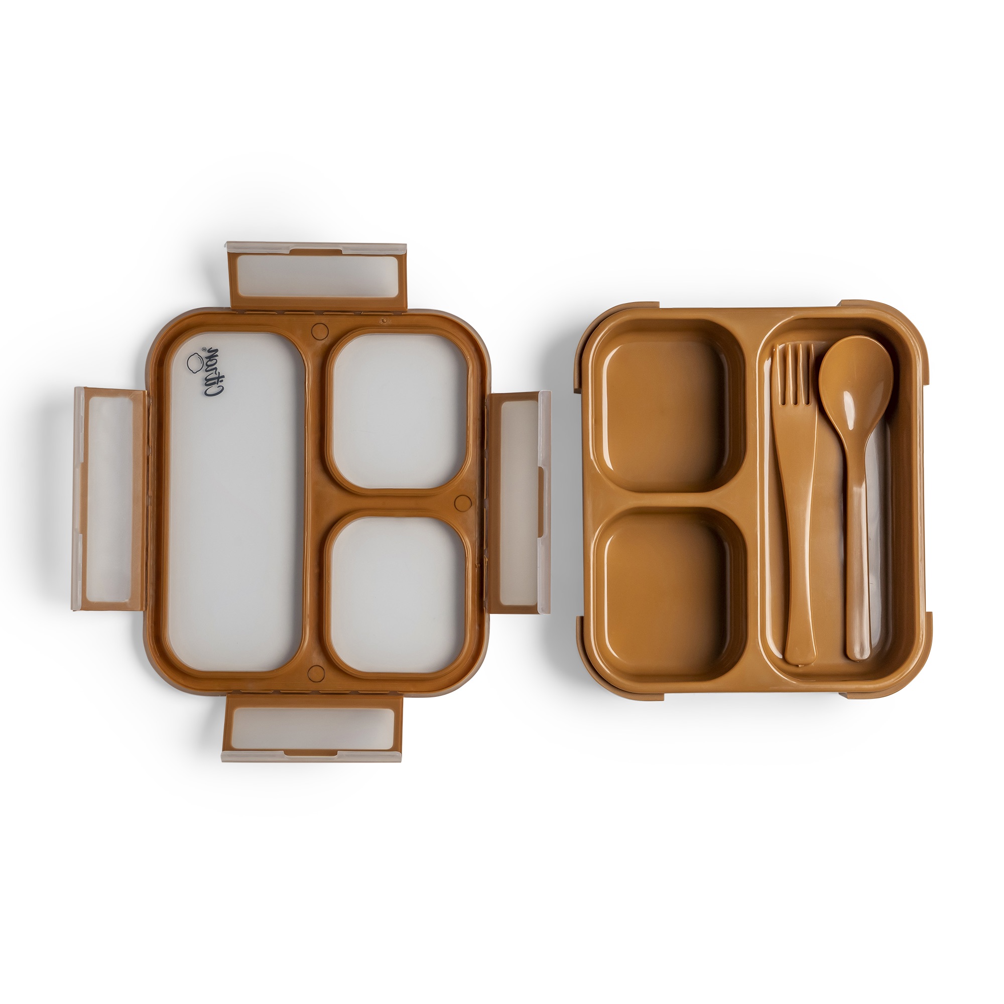 Citron Lunchbox ze Sztućcami - Caramel