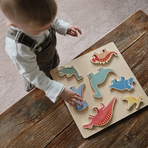 Mushie Drewniane Puzzle 3D – Dino