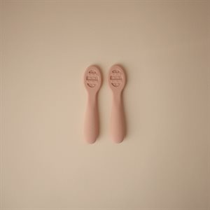 Mushie Pierwsze Łyżeczki dla Niemowląt 2-pack - Blush/Shifting Sand