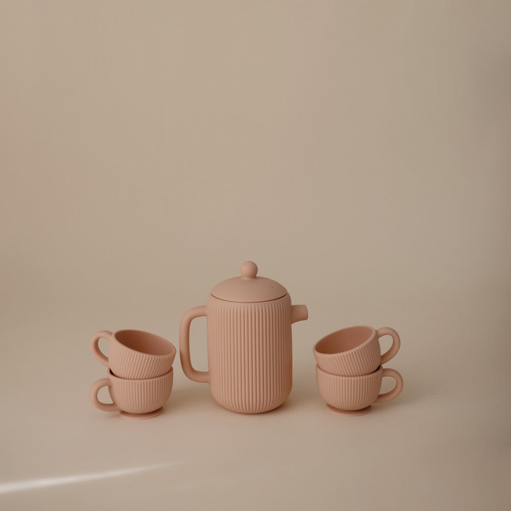 Mushie Silikonowa Zastawa do Herbatki - Blush