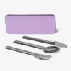 Citron Sztućce ze Stali Nierdzewnej z Etui na Zamek - Purple