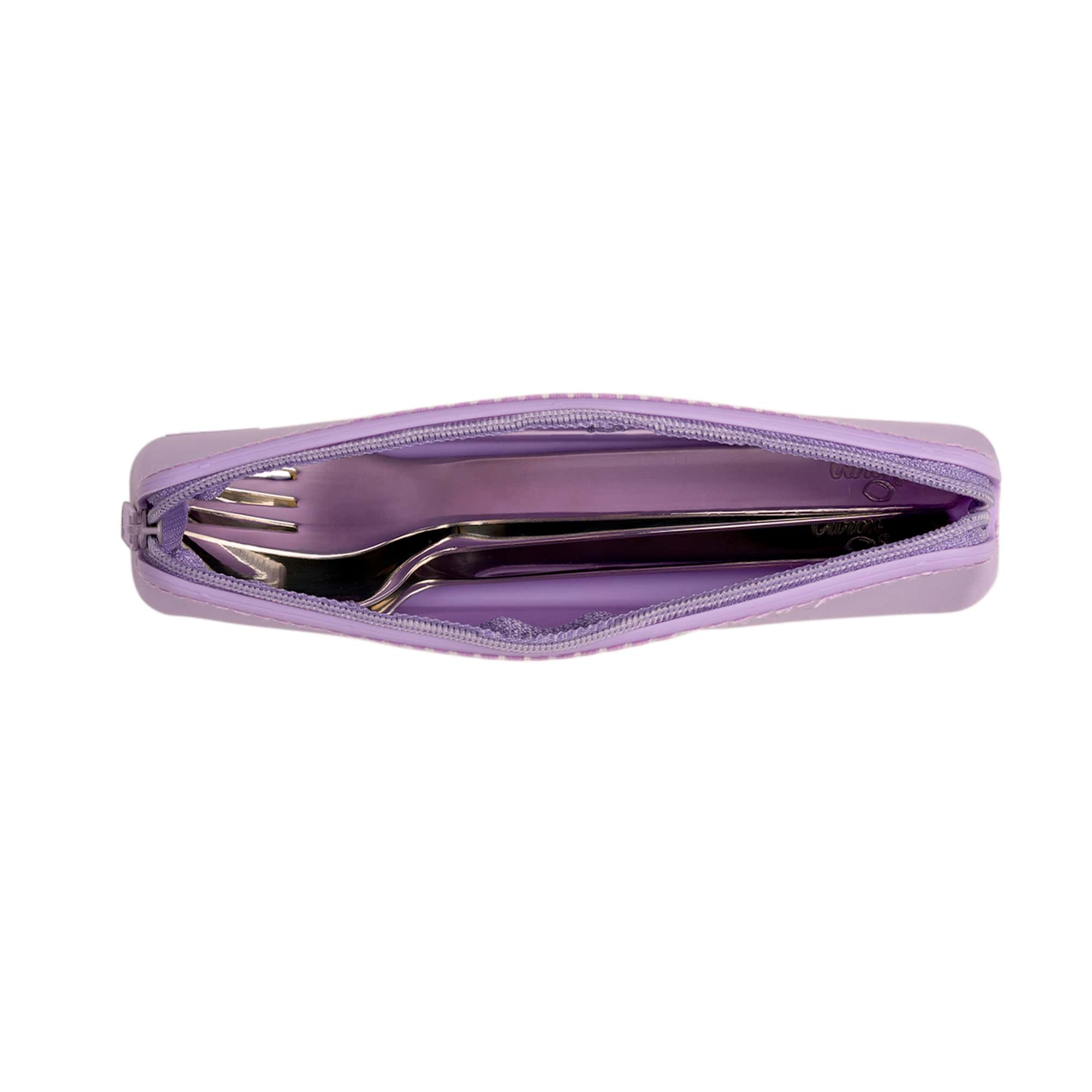 Citron Sztućce ze Stali Nierdzewnej z Etui na Zamek - Purple